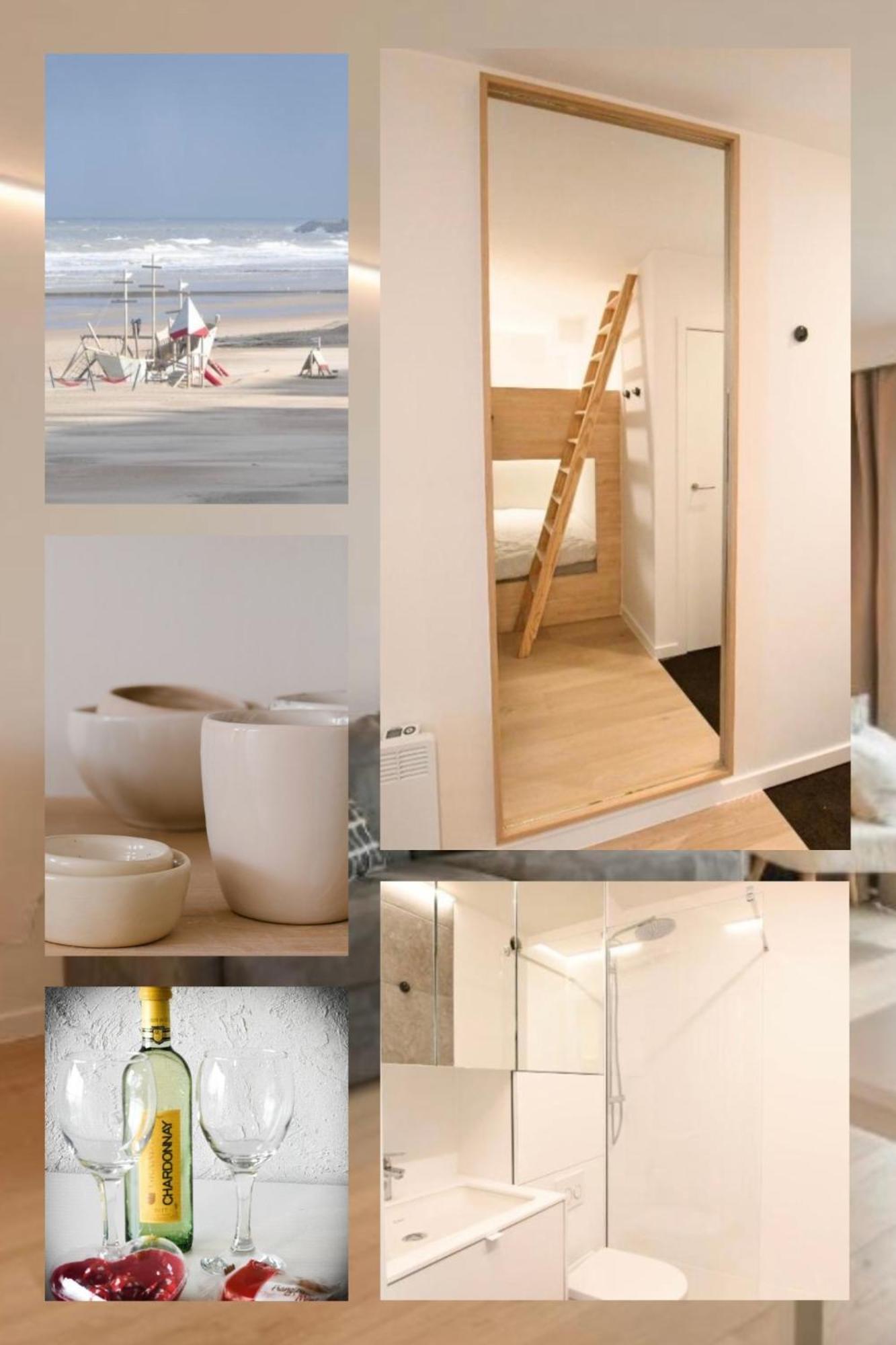 Studio Zwembad Met Frontaal Zeezicht Oostende Ngoại thất bức ảnh